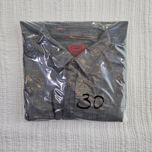 The Foundry Short Sleeve Shirt Men's 3XL Black Button Pockets Workwear EUC LN - Picture 11 of 11